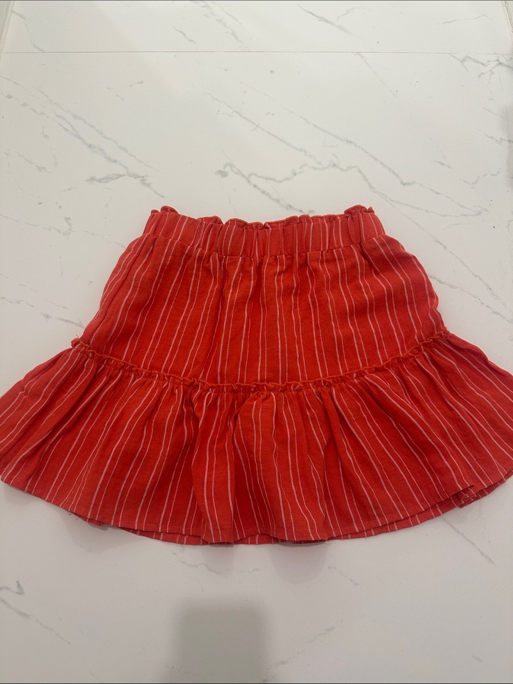 Red Striped Tiered Mini Skirt — Casual Summer Style